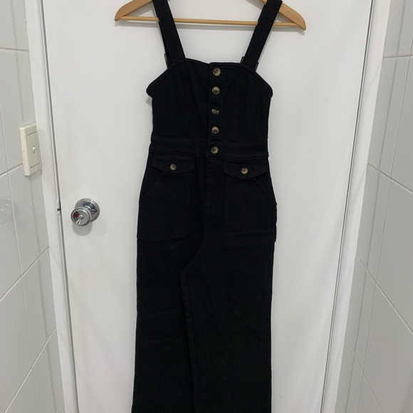 AVA & EVER Black Denim Jumpsuit Sz 6 BNWT - Picture 6 of 10